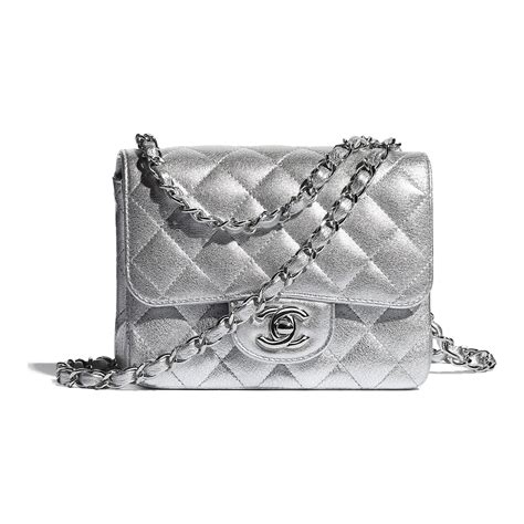 chanel mini bag silber